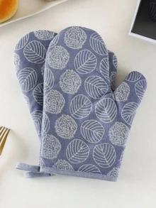 1pc/2pcs Heat Resistant Microwave Oven Gloves - Kitchen Baking Gloves For Cooking, Cute Prints Oven Mitts,Baking Gloves,Heat Resistant Glove, Country Style Thick Checked Microwave Oven Glove, Oven Mitts And Potholders, Home Decor,Grilling And Handling Hot Dishes, Men's And Women's Oven Gloves