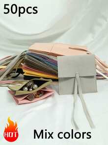 1/5/50 件超细纤维珠宝包装袋高品质珠宝礼品袋婚礼派对生日回礼品糖果袋耳环手链项链别致小型收纳袋礼品袋