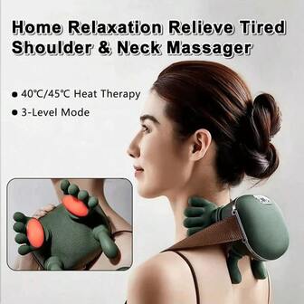 1pc Electric Neck And Shoulder Muscle Massager Wireless Shoulder And Back Kneading Massage Shawl Neck Relax Body
