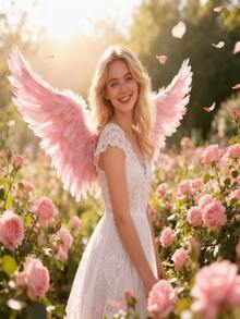 天使羽毛翅膀服装道具，浪漫情人节拍照配饰，圣诞丘比特角色扮演派对装饰，粉色梦幻节日聚会服装配饰，儿童舞蹈舞台表演用品，情人节服装道具，浪漫主题派对装饰，圣诞派对用品，情侣约会之夜服装配饰 - 彩色 - 查看 8