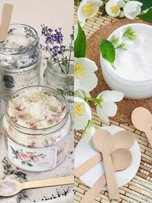 40/50/100/200支装，一次性4.3英寸尖头木勺/3.74英寸木勺套装，桦木甜点冰淇淋迷你木勺，适用于夏季派对、生日、家庭聚会、露营、野餐、宴会、餐饮服务