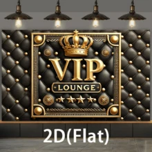 One 2d Flat Banner, Vip Lounge Background Flag, Polyester Fiber Photography 2d Flat Layout, Party Photo Background Tapestry, Indoor And Outdoor Decoration Banner, Studio Props, Festival And Birthday - Black - View 4