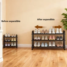 Multi-Tier Expandable Shoe Rack With Easy Assembly For Living Room, Bedroom, Hallway - Space Saving Storage Organizer With Sturdy Metal Frame For Home Use - Multicolor - View 9