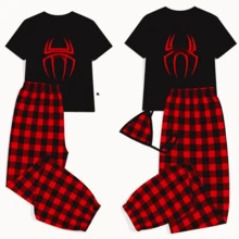 SET Duo pijama de ´pareja unitalla tela franel suavecita 2 jogger 1 top y 2 playeras para compartir - Marrón - Ver 2