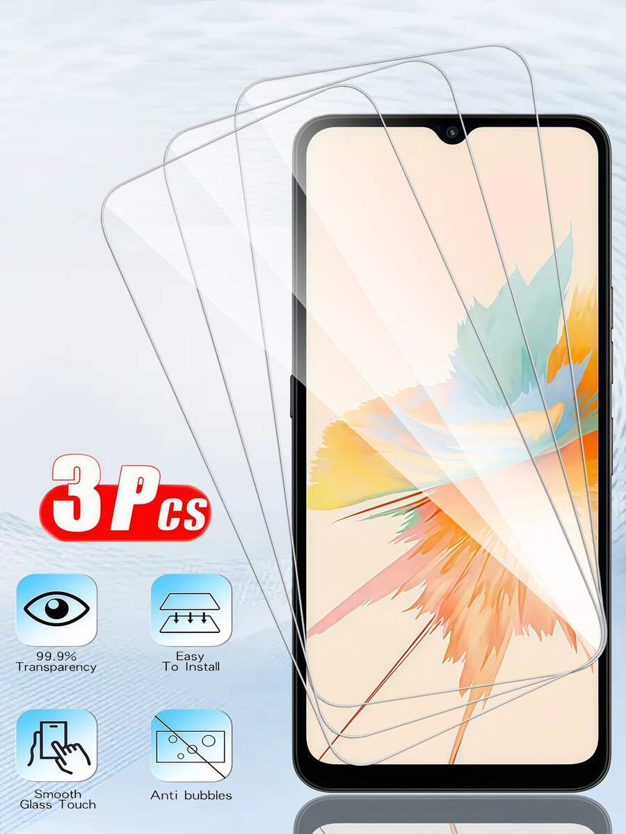 3片装高清钢化玻璃屏幕保护膜，兼容三星Galaxy S25、S25+、S25 Ultra、Pixel 9、9A、9 Pro、9 Pro XL，全屏覆盖，易于安装，晶莹剔透，无气泡，防刮防碎，适合节日/生日/送给家人/朋友/男朋友/女朋友