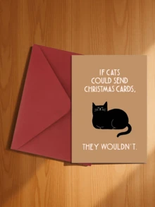 A Set Of Fun Christmas Cards With Envelopes, Perfect For Cat Lovers, Featuring A Set Of Humorous Holiday Vibes Suitable For All Recipients. - Sets - View 15