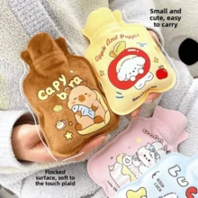 卡通图案防漏暖手宝，便携式热水袋，适合露营、办公室、居家使用，无需电池，方便旅行，材质柔软，可重复使用，快速加热，冬季必备 - 彩色 - 查看 3