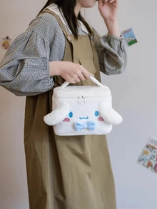 Sanrio White Cinnamoroll Plush 3D Cosmetic Bag, Cute Durable, Soft Fluffy, Large Capacity, Travel/Gym/School/Office Use, Teen Girls/Sanrio Fan Gift, Stylish Kawaii, Daily Must-Have - White-cinnamoroll - View 8