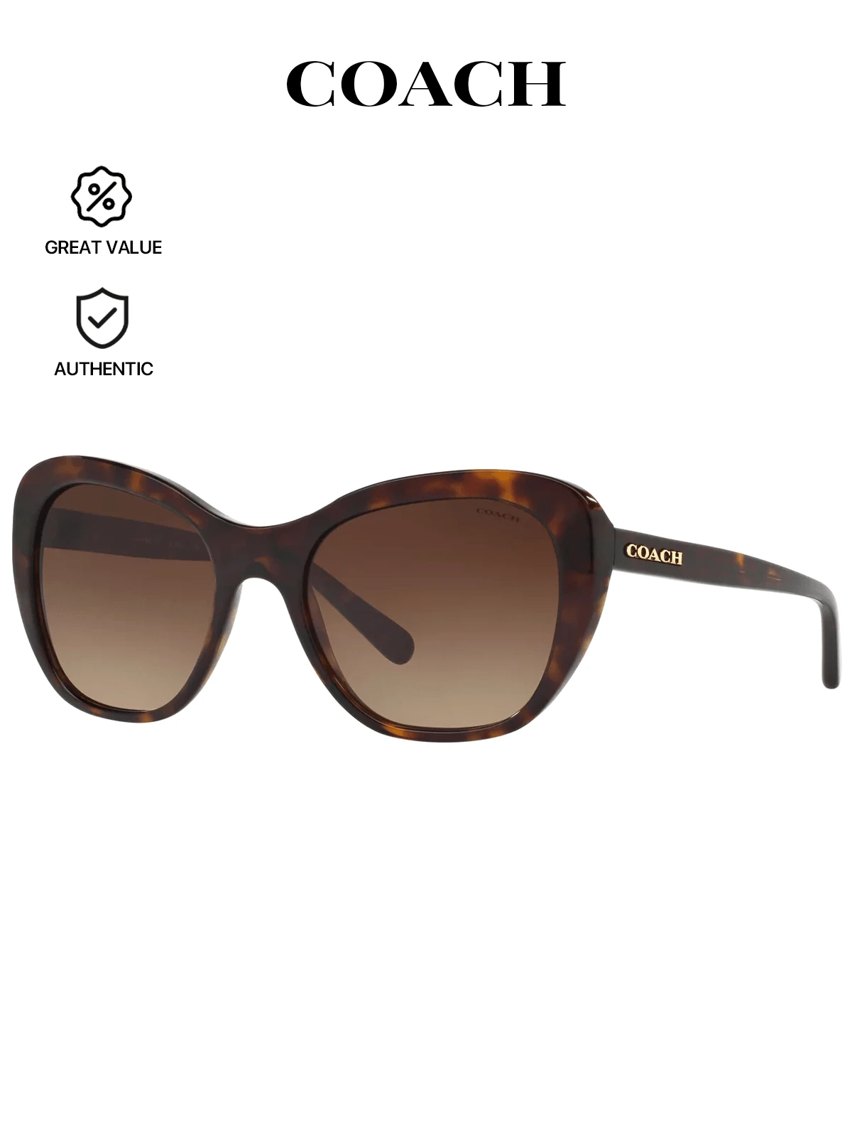 Coach HC8204 太阳镜 深玳瑁色，适合日常佩戴 - DARK TORTOISE - 查看 1