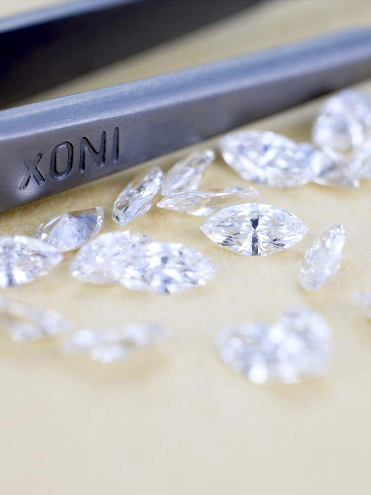 1颗马眼形实验室培育钻石，0.05克拉-0.3克拉。颜色：D-E。净度：VS-VVS。适合珠宝制作和节日礼品。 - 無色 - 查看 4