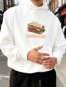 Sweat à capuche pour homme, idéal pour le printemps et l'automne, en tissu doux au toucher, convenant aux peaux sensibles, style jogging. - Blanc - Voir 1