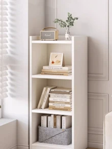 1pc Extremely Narrow Bedside Cabinet, Small Mini Nightstand, Modern Minimalist Bedroom Bedside Storage Shelf - White - View 2