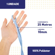 NYBC 10mm Pom Pom Ribbon (25 Meters) | For Use In Costumes, Headbands, And Clothing. - Hortensia azul - 182 - Ver 2