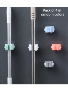 1/2/4/6/8pcs, Mop Holder, Mop Hook, Mop Clip, Wall Mounted Mop And Broom Storage Clip, Mop Hanging Rack, Multifunctional Tools Storage Clip For Bathroom Kitchen Garden, Cleaning Accessories, Household Gadgets No-Drill