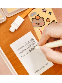 Capybara-Themed Access Card Holder: Cute Transparent Cover For Bus Cards, Student ID Badges, With Cartoon Lanyard - Multicolor - View 5