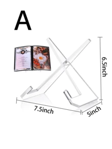 1 pieza Estantería de libros en forma de X de acrílico (retire la película protectora antes de usar), transparente/negro, estante de exhibición de escritorio, bandeja para revistas/libros, decoración de escritorio creativa, estante de exhibición en forma de X para libros de texto y álbumes - Multicolor - Ver 14