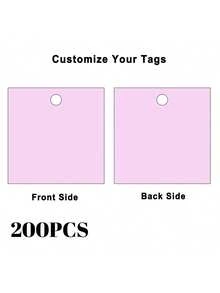50/100 2.3-Inch Custom Square Hang Tags Jute Twine Printable DIY Paper Labels For Wedding Party Packaging, Thank You Tags - Pattern - View 85