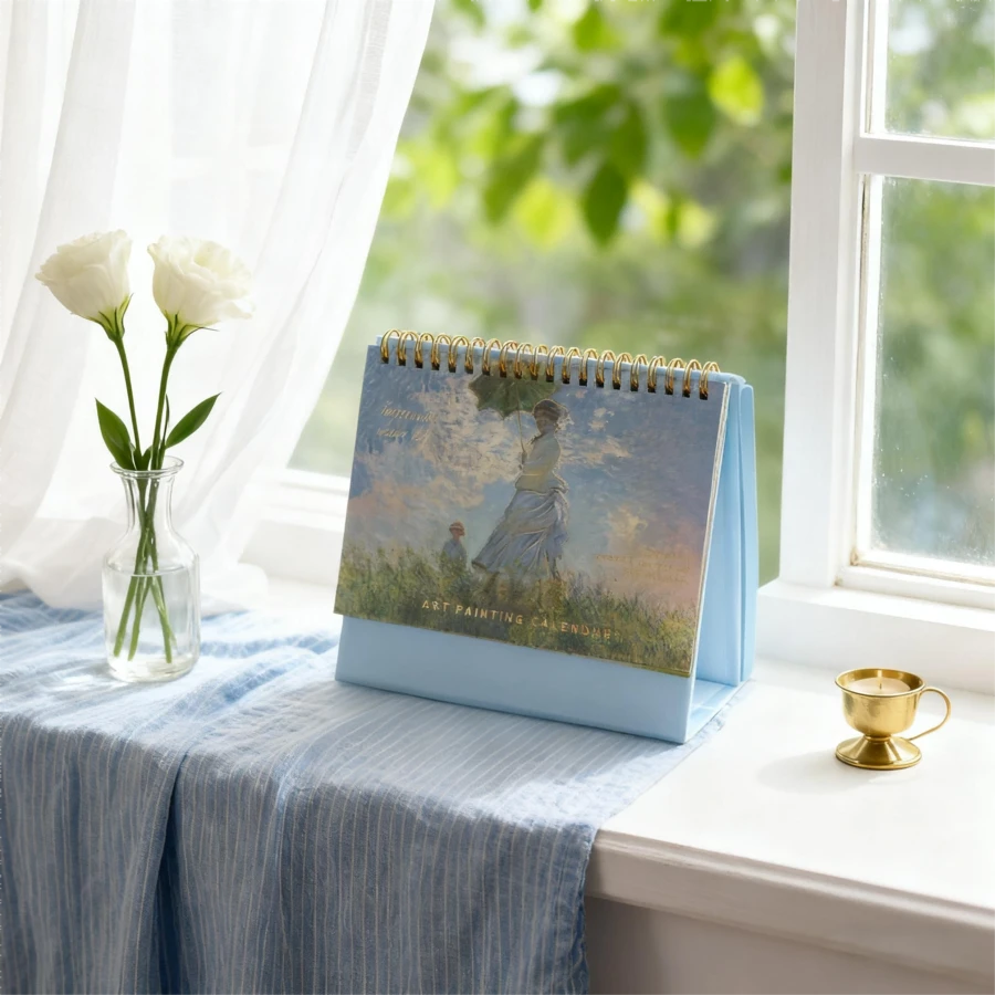 1 Pieza de Calendario de Escritorio 2026 Pintura Vintage de Óleo Calendario de Escritorio con Páginas Interiores de Color y Notas Adhesivas Calendario Mensual Volteable Adecuado para Planificación Diaria en el Hogar, Oficina y Escuela 19 * 17.5cm, Planificador Diario, Organizador del Hogar, Organizador de Moda, Calendario de Arte, Textura de Alta Gama, Páginas de Libro Duraderas, Bloc de Notas Adhesivas, Planificador, Profesional