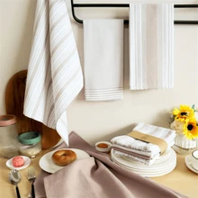 4pcs Cotton Woven Tea Towels, 4-Pack Waffle Weave Kitchen Dish Cloths - 45*65cm - View 8