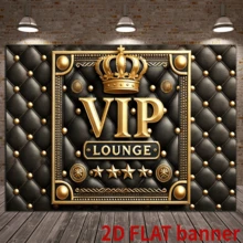 One 2d Flat Banner, Vip Lounge Background Flag, Polyester Fiber Photography 2d Flat Layout, Party Photo Background Tapestry, Indoor And Outdoor Decoration Banner, Studio Props, Festival And Birthday - Black - View 5