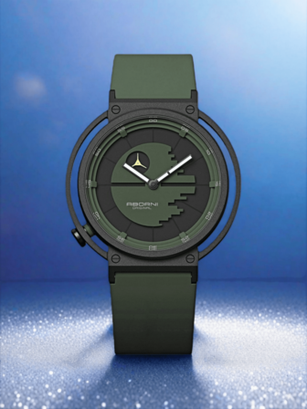  1 pieza Reloj de hombre de alta calidad ABORNI, correa de silicona, reloj deportivo de cuarzo de moda para adolescentes, modelo 5002