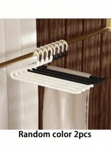 1/2/5/10/30pcs Stylish Modern Minimalist Black & Beige Swan-Shaped Non-Slip Pants Hangers Perfect For Effortless Clothes Organization, Ideal For Chic Home Decor, Closet Makeover, And Fashion-Forward Storage Solutions, Enhance Your Wardrobe Aesthetics And Maximize Space Efficiency With And Functional Hangers For Every Season And Occasion - Multicolor - View 13