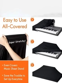 1pc Universal Dust Cover For Digital Piano/Electronic Keyboard, Dust-Proof Cloth For Digital Piano - Multicolor - View 5