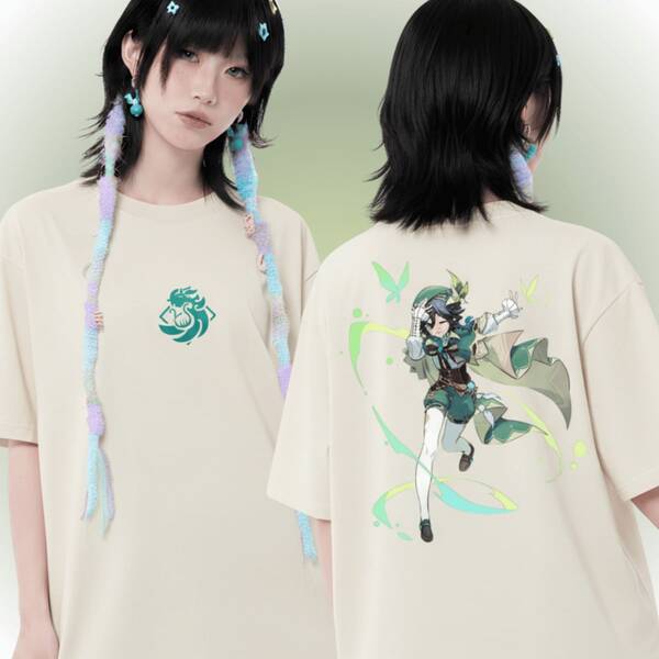 Camiseta Venti  Deus Do Vento Jogo Rpg Vintage Camisa Arconte dos Ventos 100% Algodão