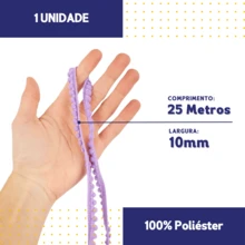 NYBC 10mm Pom Pom Ribbon (25 Meters) | For Use In Costumes, Headbands, And Clothing. - Lilac - 164 - View 2