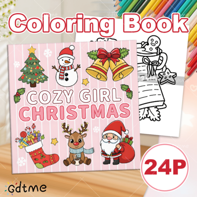 GDTME Treasure Girls' Christmas: A Simple Pearl Colored Book, 7.87 Inches, 24 Pages. Apply A Layer Before Bedtime To Help Sleep And Relieve Stress. Ins Style Coloring Book, With Exquisite Patterns And Clear Lines, Suitable For Gatherings, Festivals, Events, Birthdays, And Christmas Gifts