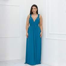 Women Dresses - Teal Blue - View 1