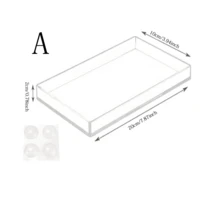 1 套亚克力梳妆台托盘、浴室收纳架、厨房台面托盘、豪华梳妆台化妆品首饰架 - 無色 - 查看 11