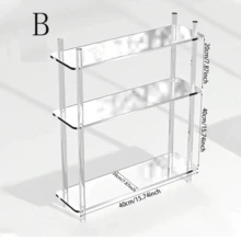 Mesa lateral transparente em acrílico estilo italiano, elegante e compacta, ideal para hall de entrada, banheiro, sala de estar e quarto. Perfeita para exibir plantas, livros, álbuns de fotos, xícaras e estatuetas. Fácil de instalar e limpar.
