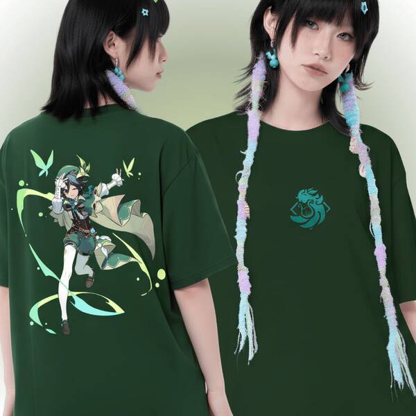 Camiseta Venti  Deus Do Vento Jogo Rpg Vintage Camisa Arconte dos Ventos 100% Algodão