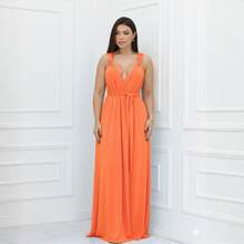 Long Dress Multi-Shapes Tie Bridesmaid Wedding Bride Graduation Various Shapes Feminine Party Glamour - 珊瑚粉 - 查看 1