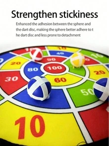 Set de 6/12 pelotas adhesivas y diana, juguete para interior/exterior para interacción entre padres e hijos, suministros para juegos de fiesta de cumpleaños - Multicolor - Ver 5