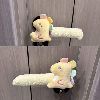 1/2 st nytt dörrhandtagsskydd, förtjockat och förlängt, söt tecknad dinosauriedekoration för sovrum och entrédörr, kollisionsskyddande