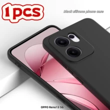 Black Silicone Shockproof Phone Case, Compatible With Reno13 5G/ Reno11/ Reno10/ Reno7 Z/ Reno6/ Reno3/ A93/ A8/ A5 And Similar Smartphone Models, Transparent Corner Anti-Drop Phone Case, Phone Case, Anti-Drop Phone Case, Transparent Phone Case, Minimalist Phone Case, Solid Color Phone Case, Transparent Phone Case, TPU Shockproof Phone Case - Black - View 1
