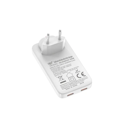 Ultradunne snellader van 45 W, Europese reisadapterstekker, USB-C en USB-C dual-port opladen, Europees C-type stopcontact 11/12/13/14 15 Pro/Max en Galaxy-modellen, laptop, Galaxy, mobiele telefoons, cameraladers en meer