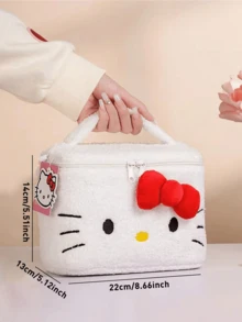 Sanrio White & Red Hello Kitty Plush3D Cute Durable, Soft Fluffy, Large Capacity,Gym/School/Office Use, Teen Girls/Sanrio Fan Gift, Stylish Kawaii, Daily Must-Have - White-hello Kitty - View 3