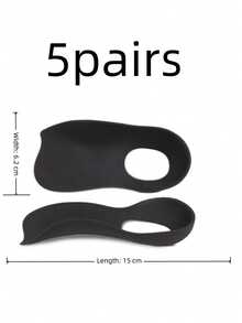 QKC 1 Pair TPE Arch Support Insoles, Effectively Support Collapsed Arches And Improve Walking Comfort, 3/4 Length Insoles - Black - View 8