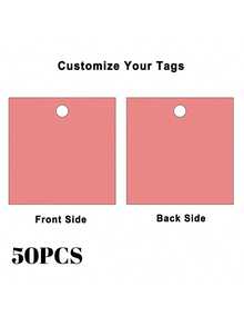 50/100 2.3-Inch Custom Square Hang Tags Jute Twine Printable DIY Paper Labels For Wedding Party Packaging, Thank You Tags - Pattern - View 39