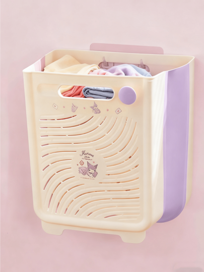 Cesto portabiancheria pieghevole Sanrio Kuromi – Simpatico organizer per vestiti sporchi con design a cartoni animati, salvaspazio e facile da pulire, divertente contenitore per la biancheria a tema Sanrio per le faccende quotidiane e l'organizzazione della casa
