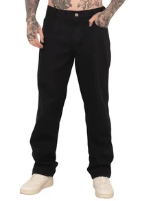 Men's Black Twill Balloon Pants - 黑色 - 查看 5