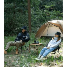 IClimb Ulight Compact Cam Folding Beach Ch With Anti-Sinking Large Feet And Back Port Webbing (Black - Squar)