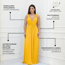 Long Dress Multi-Shapes Tie Bridesmaid Wedding Bride Graduation Various Shapes Feminine Party Glamour - 黃色 - 查看 4