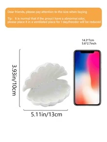 1件樹脂貝殼珠寶托盤，藝術裝飾風格，多功能半圓形鑰匙與珠寶收納架，適用於玄關/梳妝台，家居裝飾，送給母親/朋友的貼心禮物 - 結婚禮物，陽光旅行珠寶托盤，通風1天後無味 - 彩色 - 查看 9