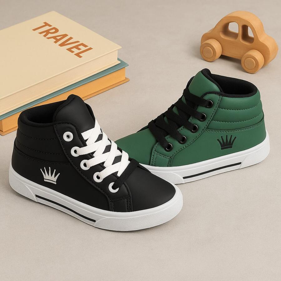 KIT 2 PARES Tenis Botinha Infantil Cano Alto Eclipse Shoes Conforto Estilo e Praticidade Promoção - Marsala - Visão 1