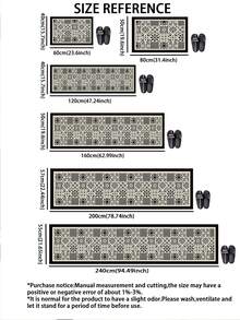 1pc American Style High-End Kitchen Mat With Simple Concise Design, Cushioned, Anti-Fatigue, Water Absorption, Quick Dry & Non-Slip Kitchen Mat And Carpet, Simple Diatom Mud Soft Rubber Mat, Suitable For Kitchen, Bathroom, Entryway, Laundry, Etc. ,Room Decor - Black - View 5