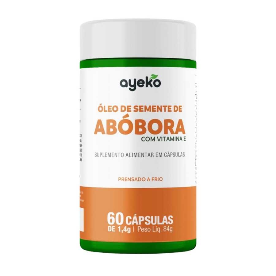 Óleo de Semente de Abóbora c/ Vitamina E 60caps Saúde da Próstata - Ayeko